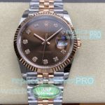 ARF Swiss Replica Rolex Datejust 36mm Chocolate Dial Two-Tone Rose Gold 3235 Watch 